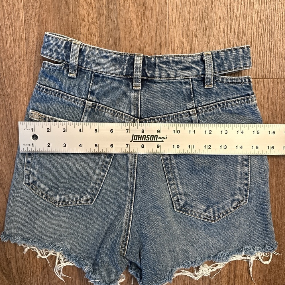 Miss Sixty Denim cut out Frayed Hem Womens Shorts size 24 - Picture 8 of 8
